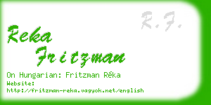 reka fritzman business card